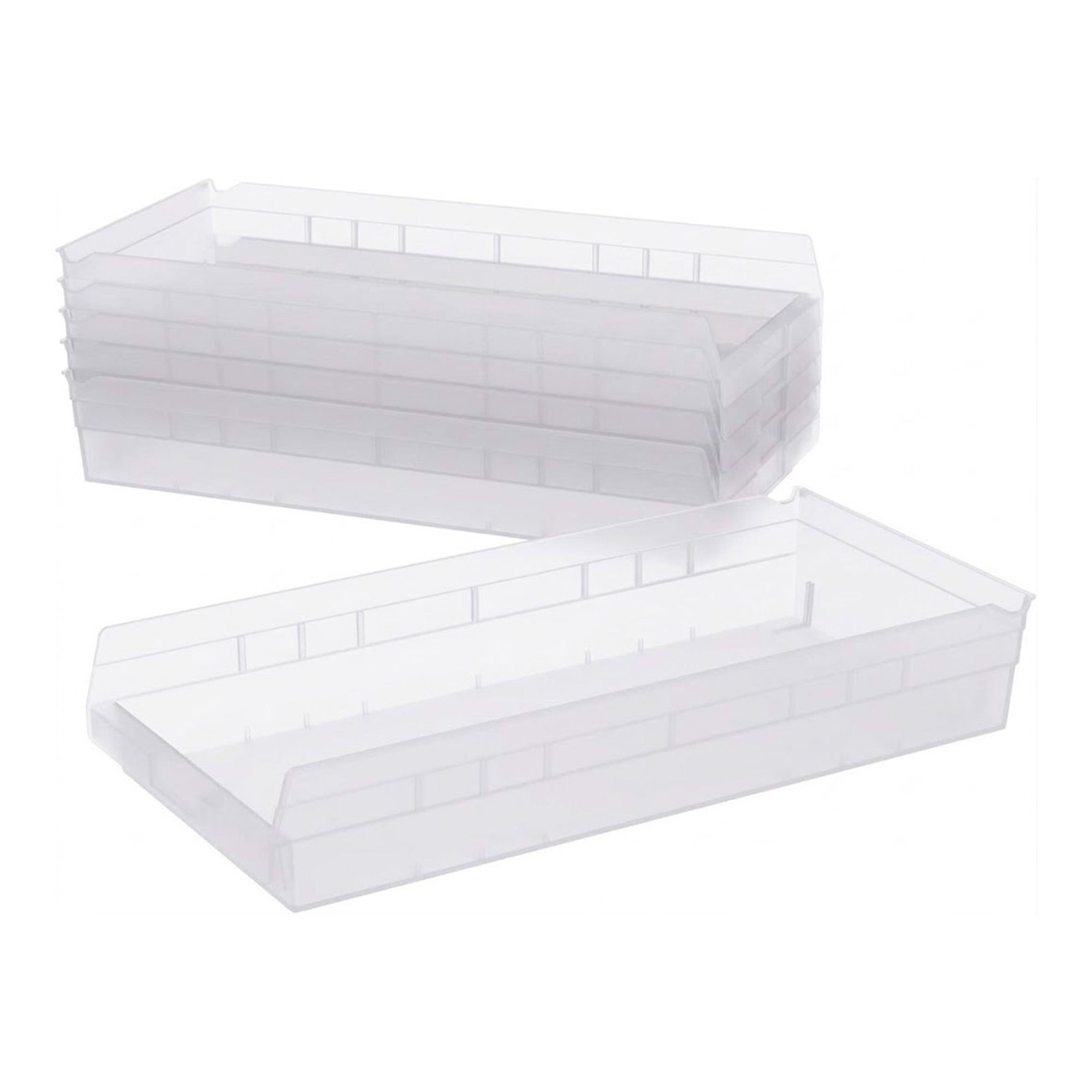 Akro-Mils 6 Pk AkroBins Plastic Storage Bins, Space-Saving Organizers,(Open Box)