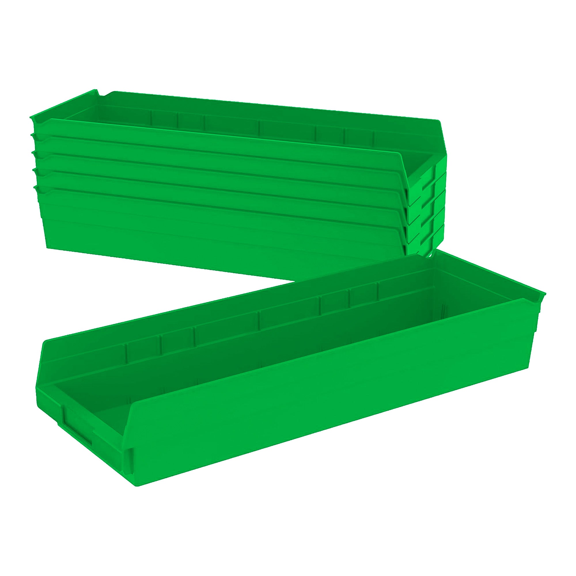 Akro-Mils 6 Pack AkroBins Nesting Storage Bins, Space-Saving Organizers, Green - VMInnovations