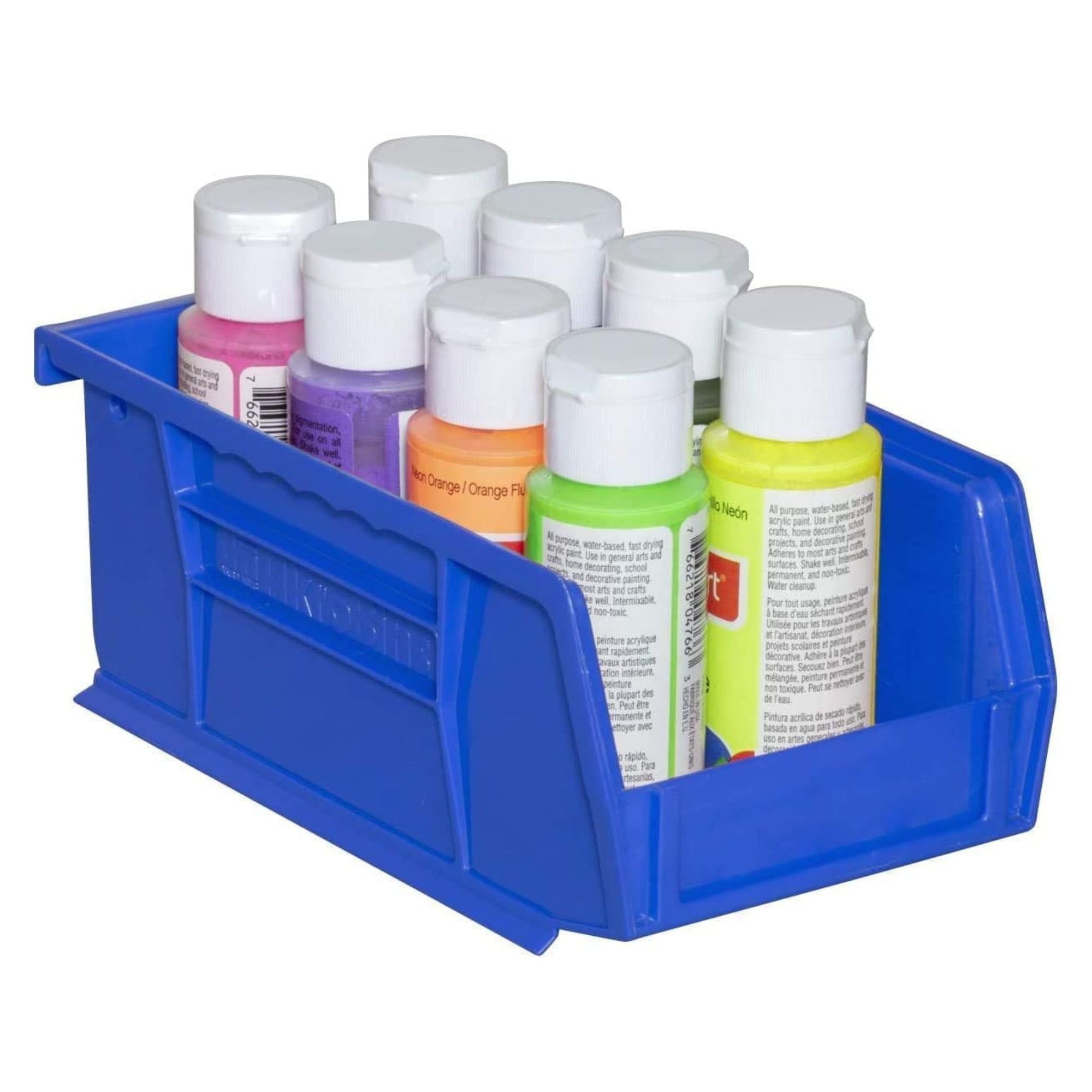 Akro-Mils 24 Pack AkroBins Plastic Storage Bins, Space-Saving Organizers, Blue (Open Box)
