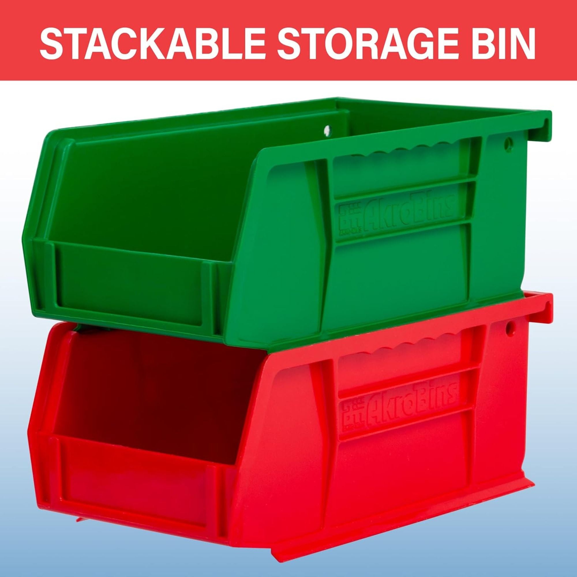 Akro-Mils 24 Pack AkroBins Plastic Storage Bins, Space-Saving Organizers, Blue (Open Box)