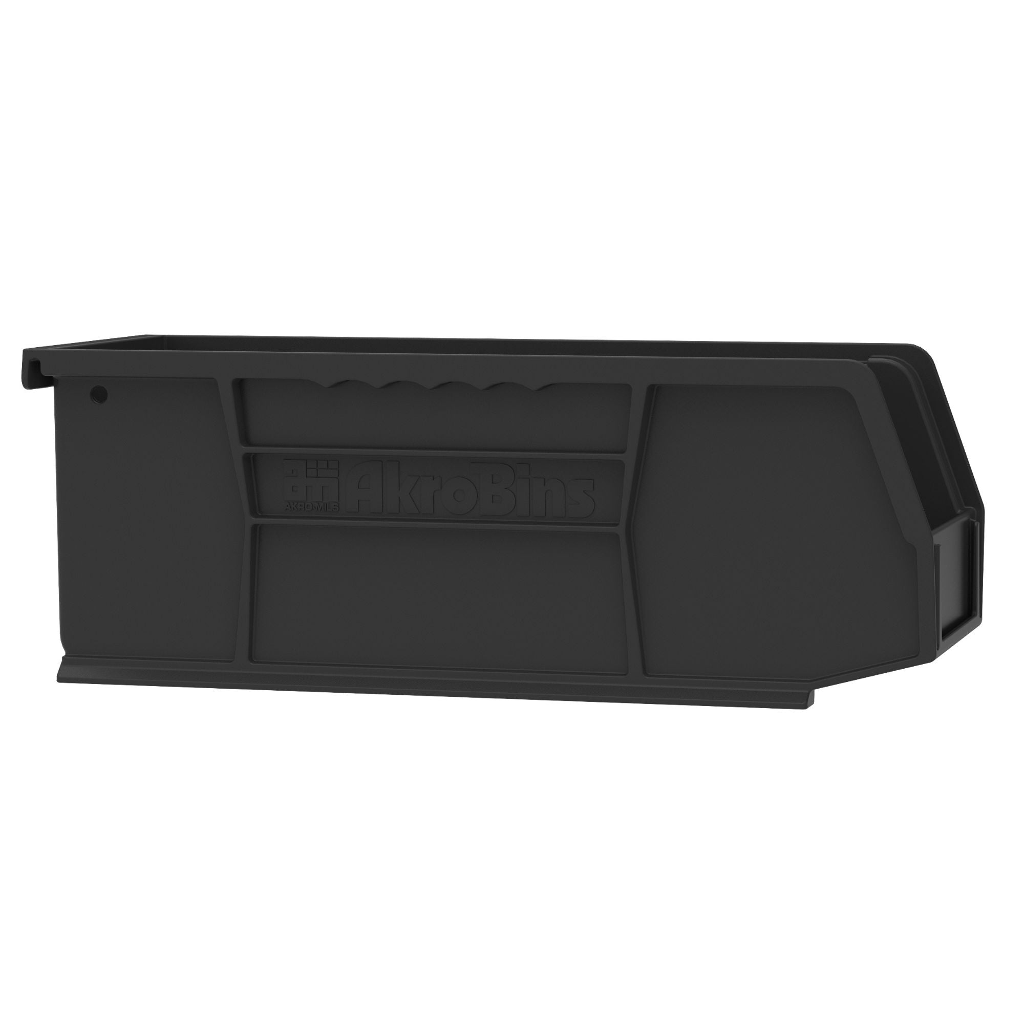 Akro-Mils 12 Pack AkroBins Plastic Storage Bins, Space-Saving Organizers, Black (Open Box)
