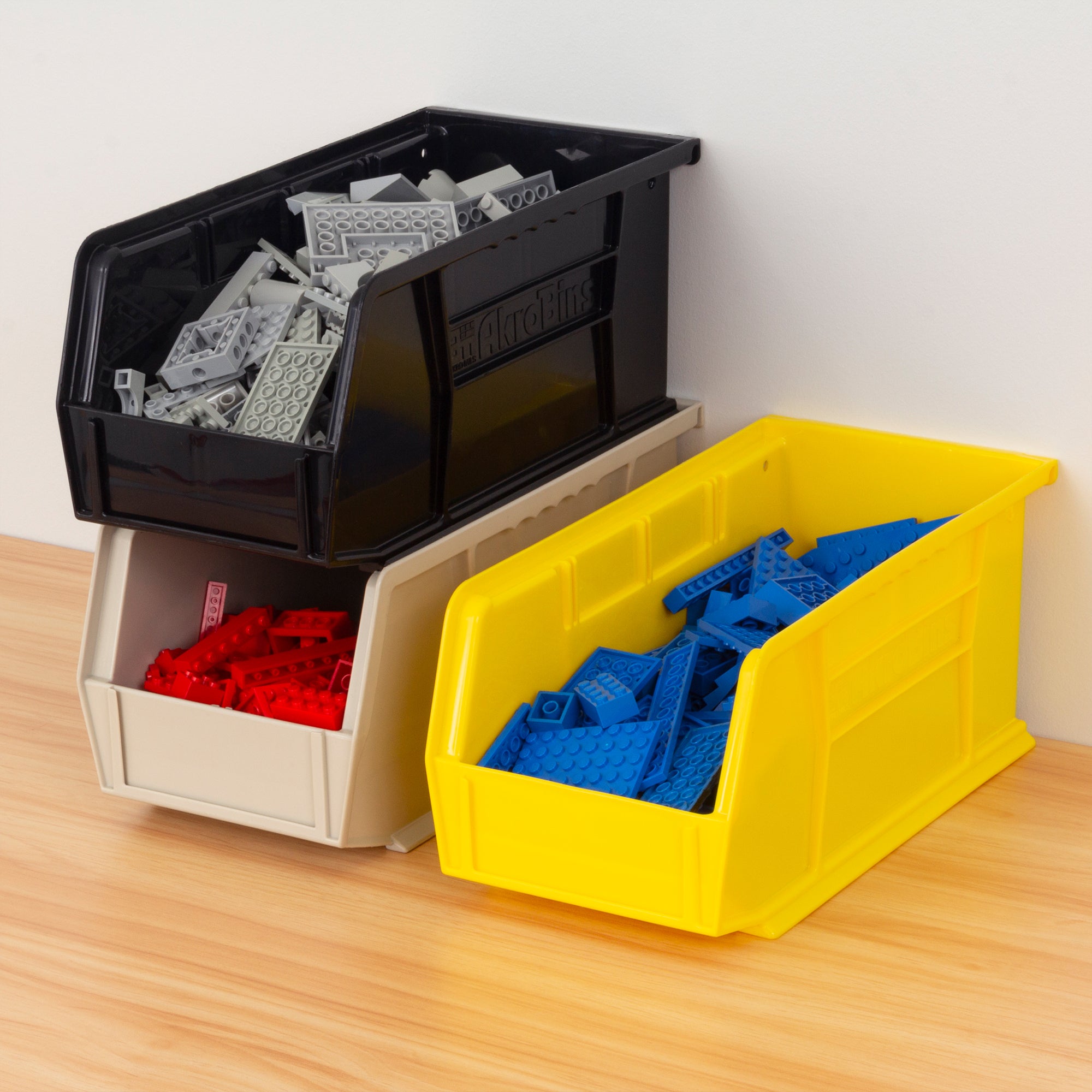 Akro-Mils 12 Pk AkroBins Plastic Storage Bins, Space-Saving Organizers(Open Box)