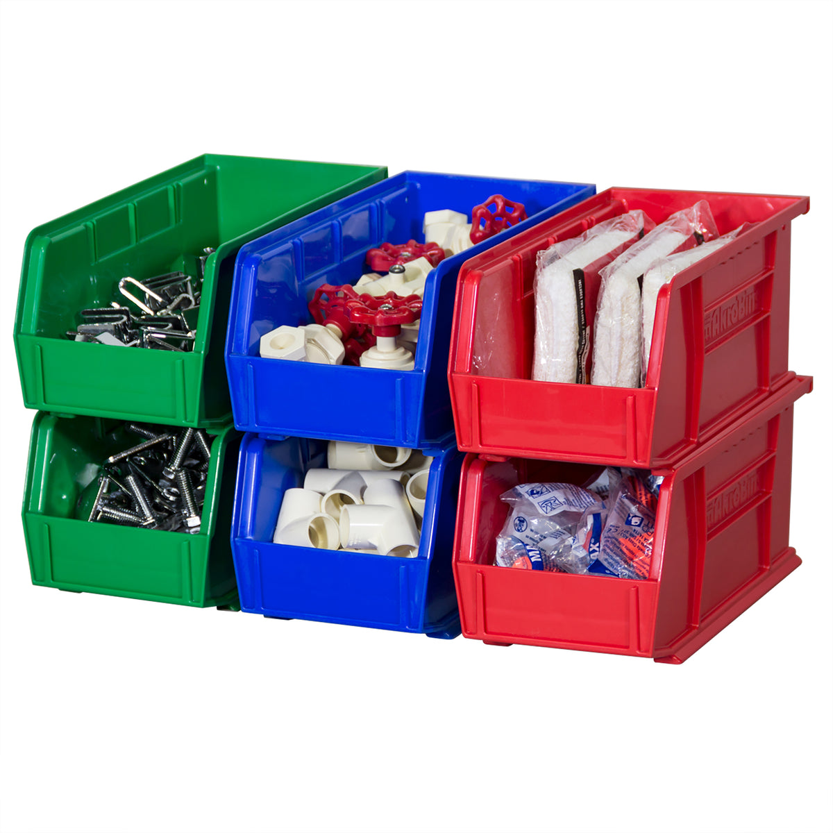 Akro-Mils 12 Pk AkroBins Plastic Storage Bins, Space-Saving Organizers(Open Box)