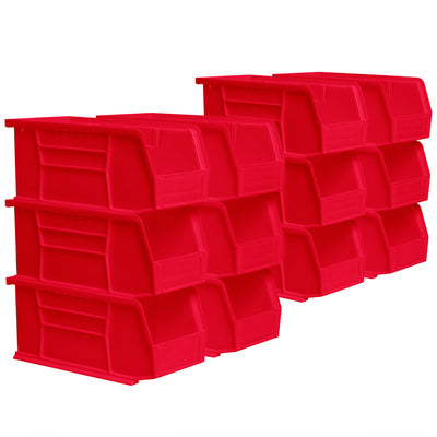 Akro-Mils 12 Pk AkroBins Plastic Storage Bins, Space-Saving Organizers(Open Box)
