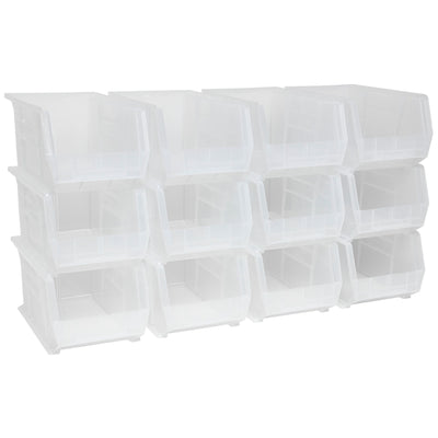 Akro-Mils 12 Pk AkroBins Plastic Storage Bins, Space-Saving Organizers(Open Box)