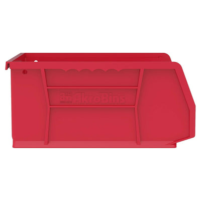 Akro-Mils 6 Pack AkroBins Plastic Storage Bins, Space-Saving Organizers, Red - VMInnovations