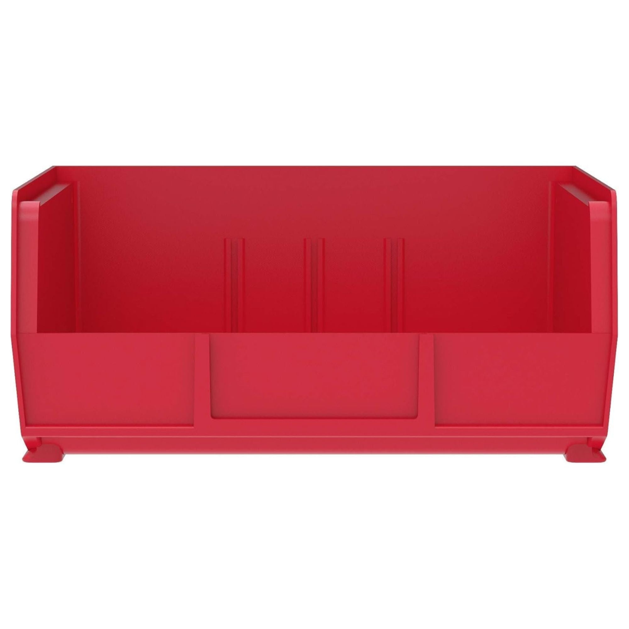Akro-Mils 6 Pack AkroBins Plastic Storage Bins, Space-Saving Organizers, Red - VMInnovations