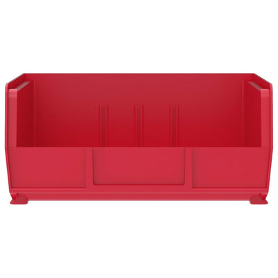 Akro-Mils 6 Pack AkroBins Plastic Storage Bins, Space-Saving Organizers, Red - VMInnovations