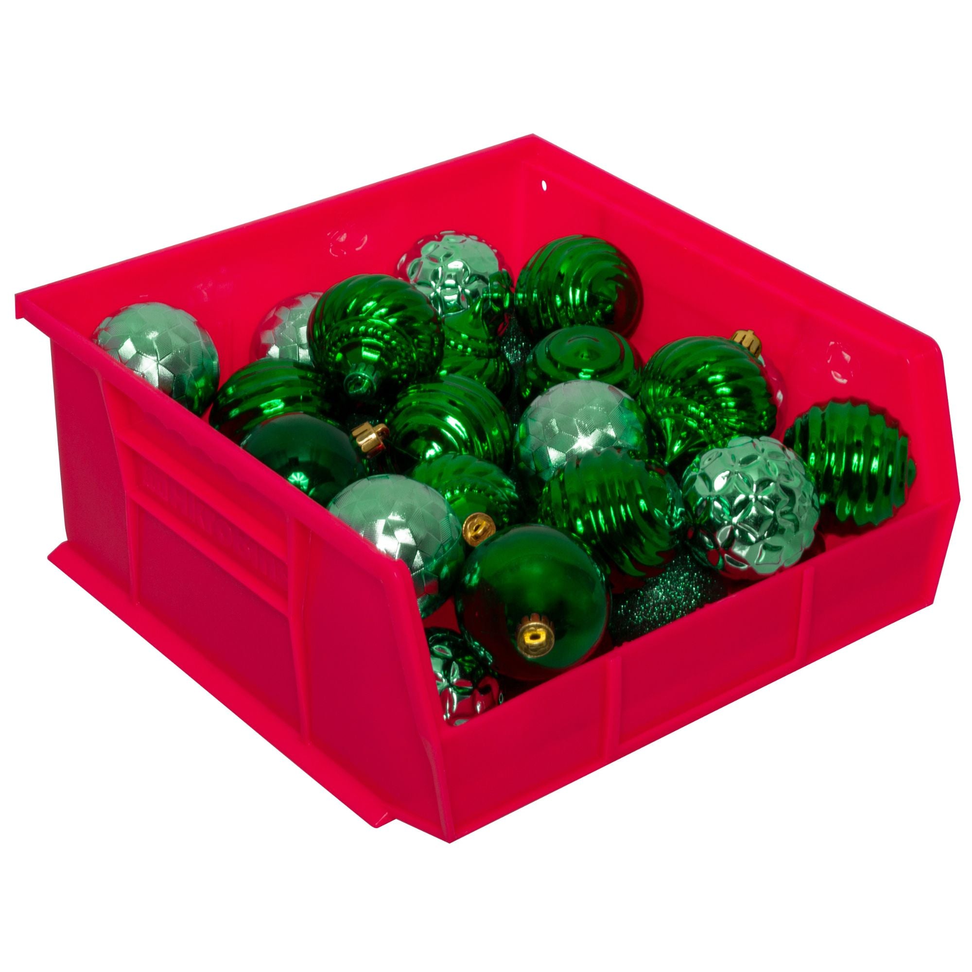 Akro-Mils 6 Pack AkroBins Plastic Storage Bins, Space-Saving Organizers, Red - VMInnovations