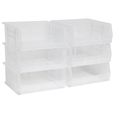 Akro-Mils 6 Pack AkroBins Plastic Storage Bins, Space-Saving Organizers, Clear - VMInnovations