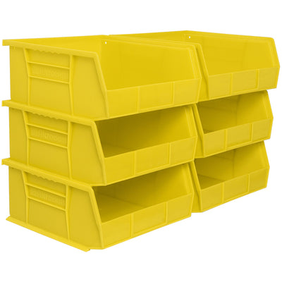Akro-Mils 6 Pk AkroBins Plastic Storage Bins, Space-Saving Organizers (Open Box)