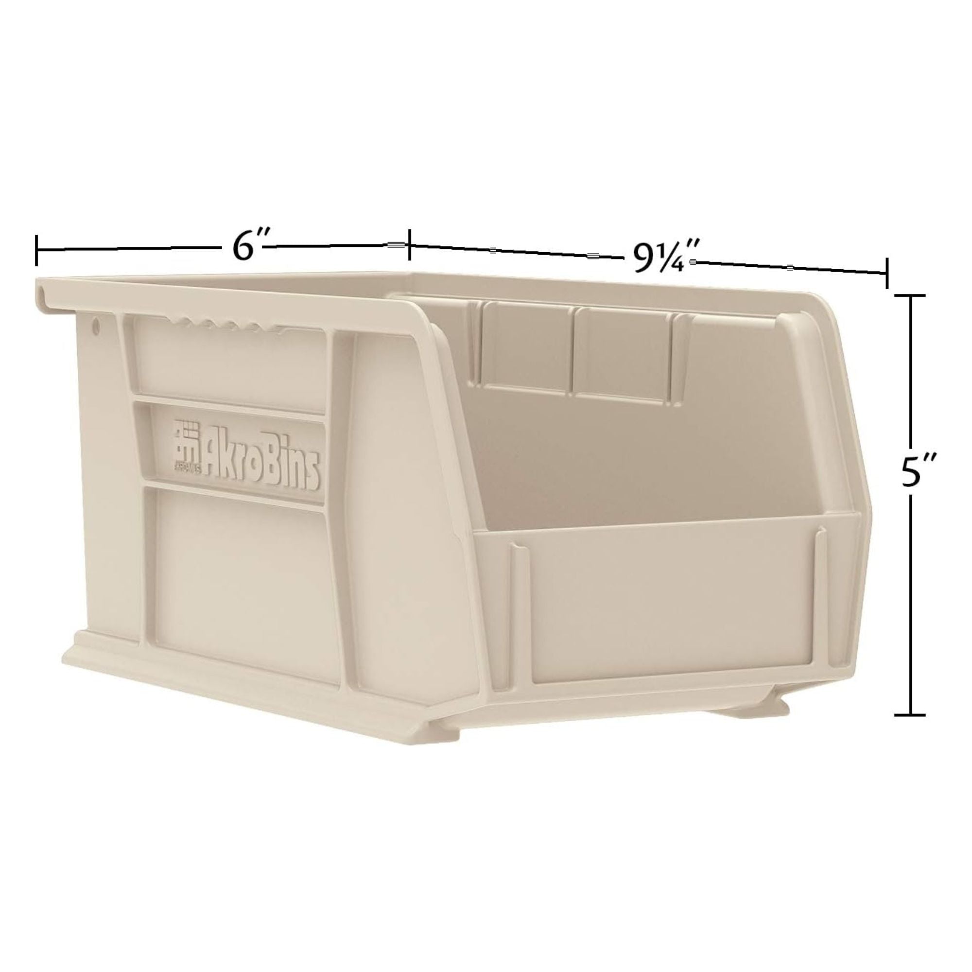 Akro-Mils 12 Pack AkroBins Plastic Storage Bins, Space-Saving Organizers, Stone - VMInnovations