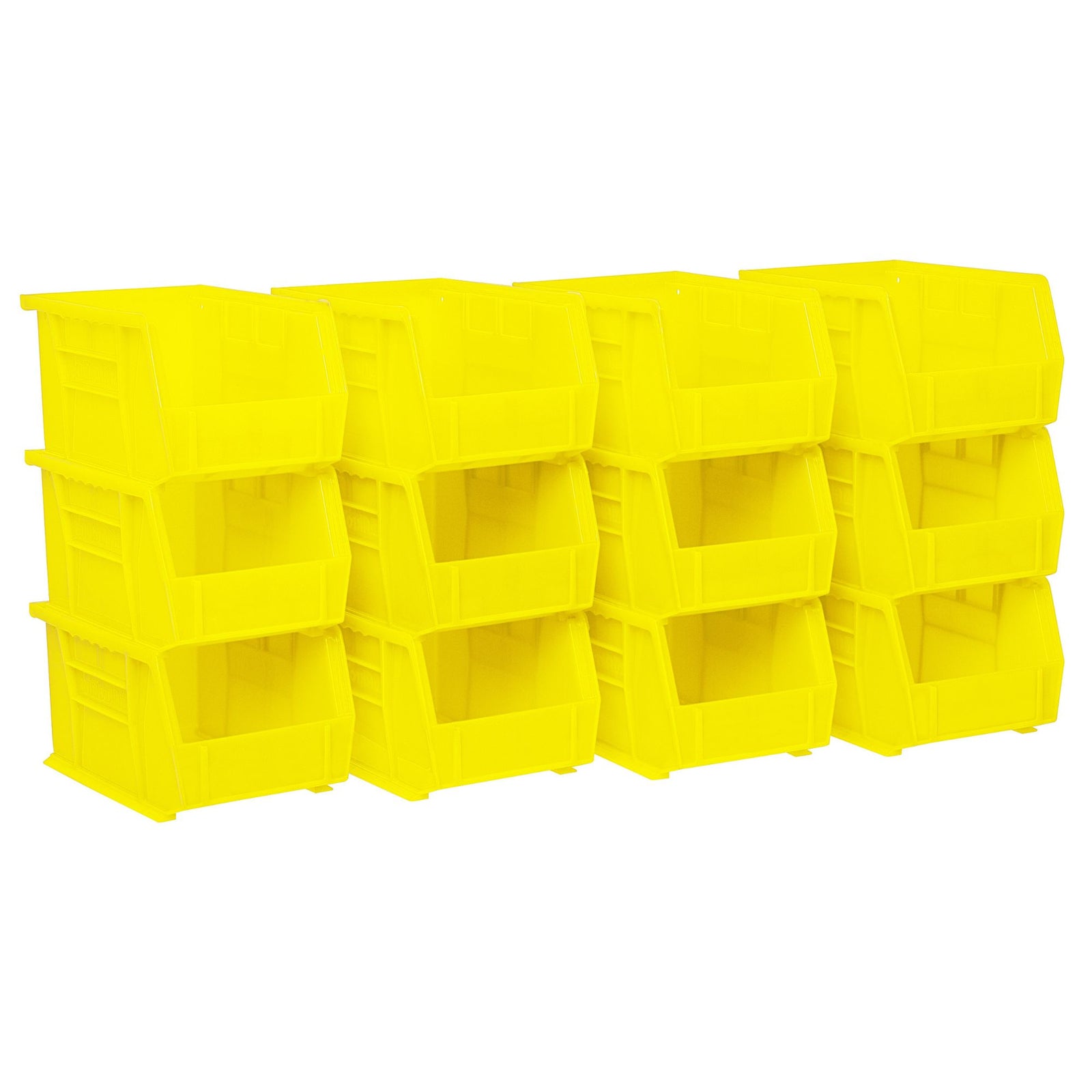 Akro-Mils 12 Pack AkroBins Plastic Storage Bins, Space-Saving Organizers, Yellow - VMInnovations