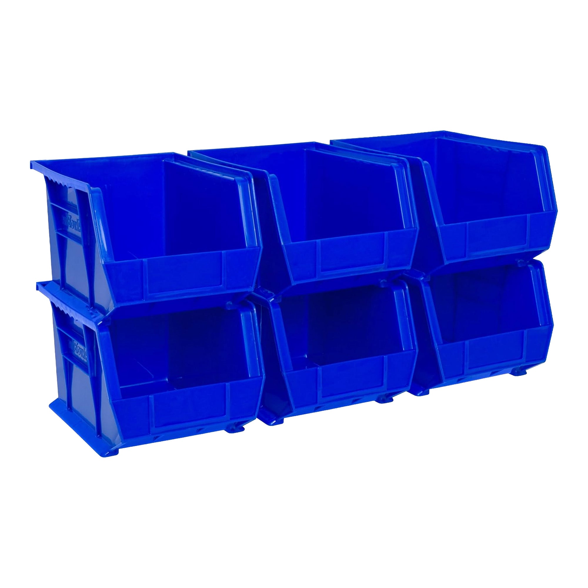Akro-Mils 6 Pack AkroBins Plastic Storage Bins, Space-Saving Organizers, Blue - VMInnovations
