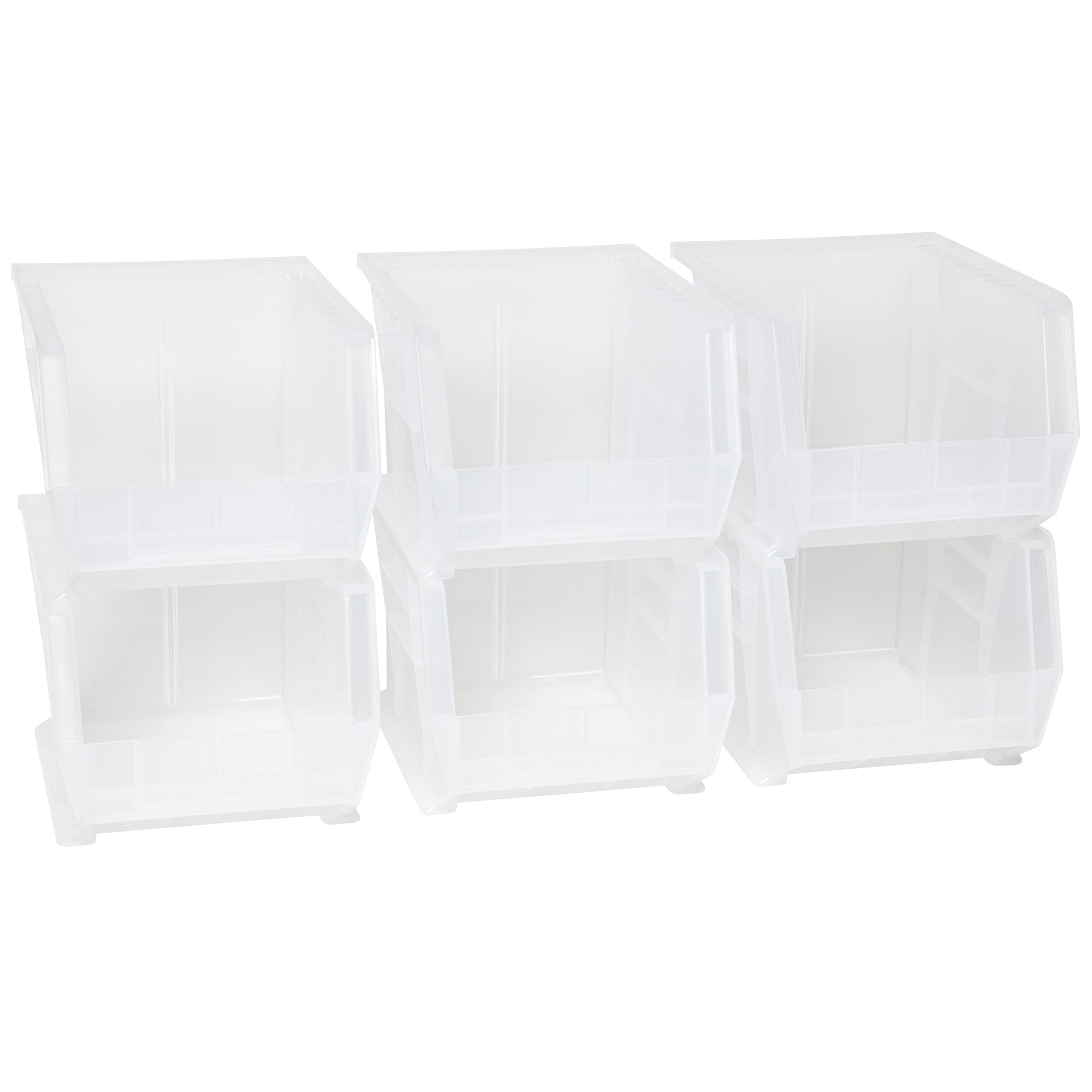 Akro-Mils 6 Pk AkroBins Plastic Storage Bins, Space-Saving Organizers (Open Box)