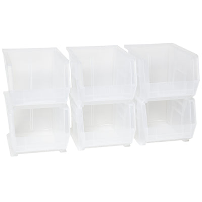 Akro-Mils 6 Pk AkroBins Plastic Storage Bins, Space-Saving Organizers (Open Box)