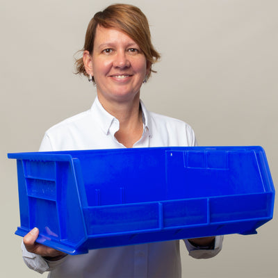 Akro-Mils AkroBins Plastic Storage Bins, Space-Saving Organizers (Open Box) - VMInnovations