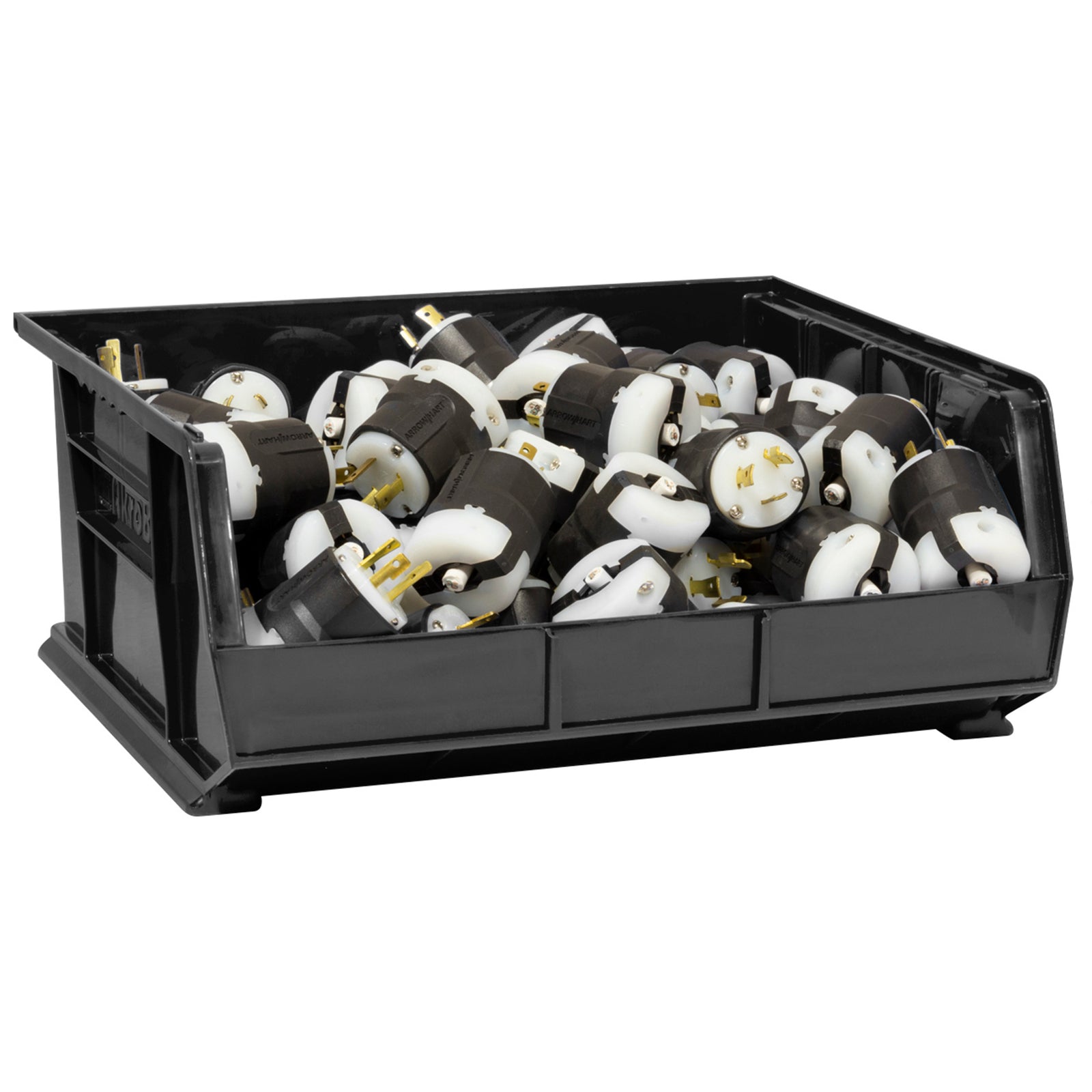 Akro-Mils 6 Pack AkroBins Plastic Storage Bins, Space-Saving Organizers, Black - VMInnovations