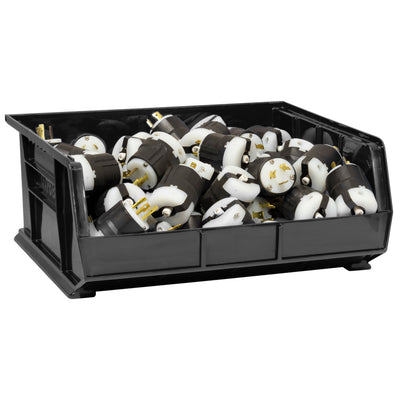 Akro-Mils 6 Pack AkroBins Plastic Storage Bins, Space-Saving Organizers, Black - VMInnovations
