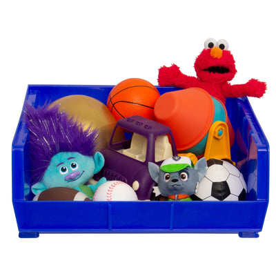 Akro-Mils 6 Pack AkroBins Plastic Storage Bins, Space-Saving Organizers, Blue - VMInnovations