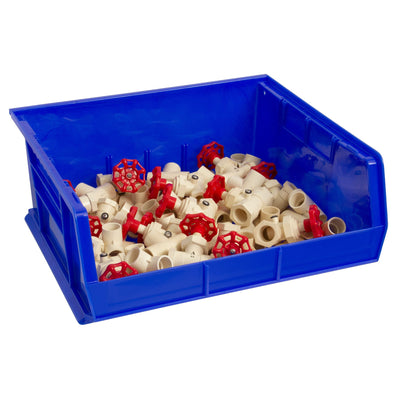 Akro-Mils 6 Pack AkroBins Plastic Storage Bins, Space-Saving Organizers, Blue - VMInnovations