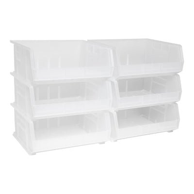 Akro-Mils 6 Pack AkroBins Plastic Storage Bins, Space-Saving Organizers, Clear - VMInnovations