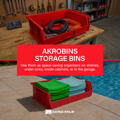 Akro-Mils 6 Pack AkroBins Plastic Storage Bins, Organizers (Open Box) - VMInnovations