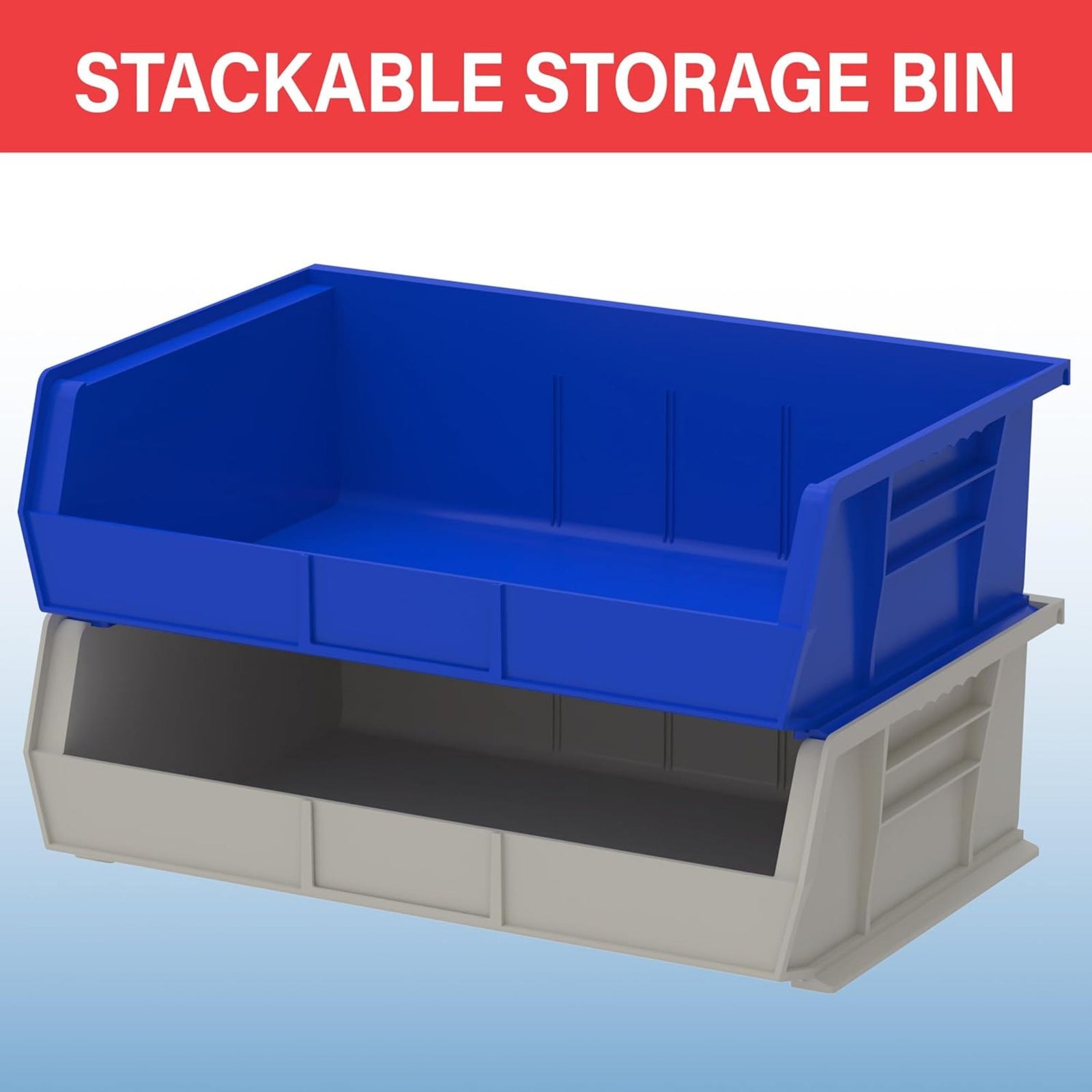 Akro-Mils 6 Pack AkroBins Plastic Storage Bins, Space-Saving Organizers, Red - VMInnovations