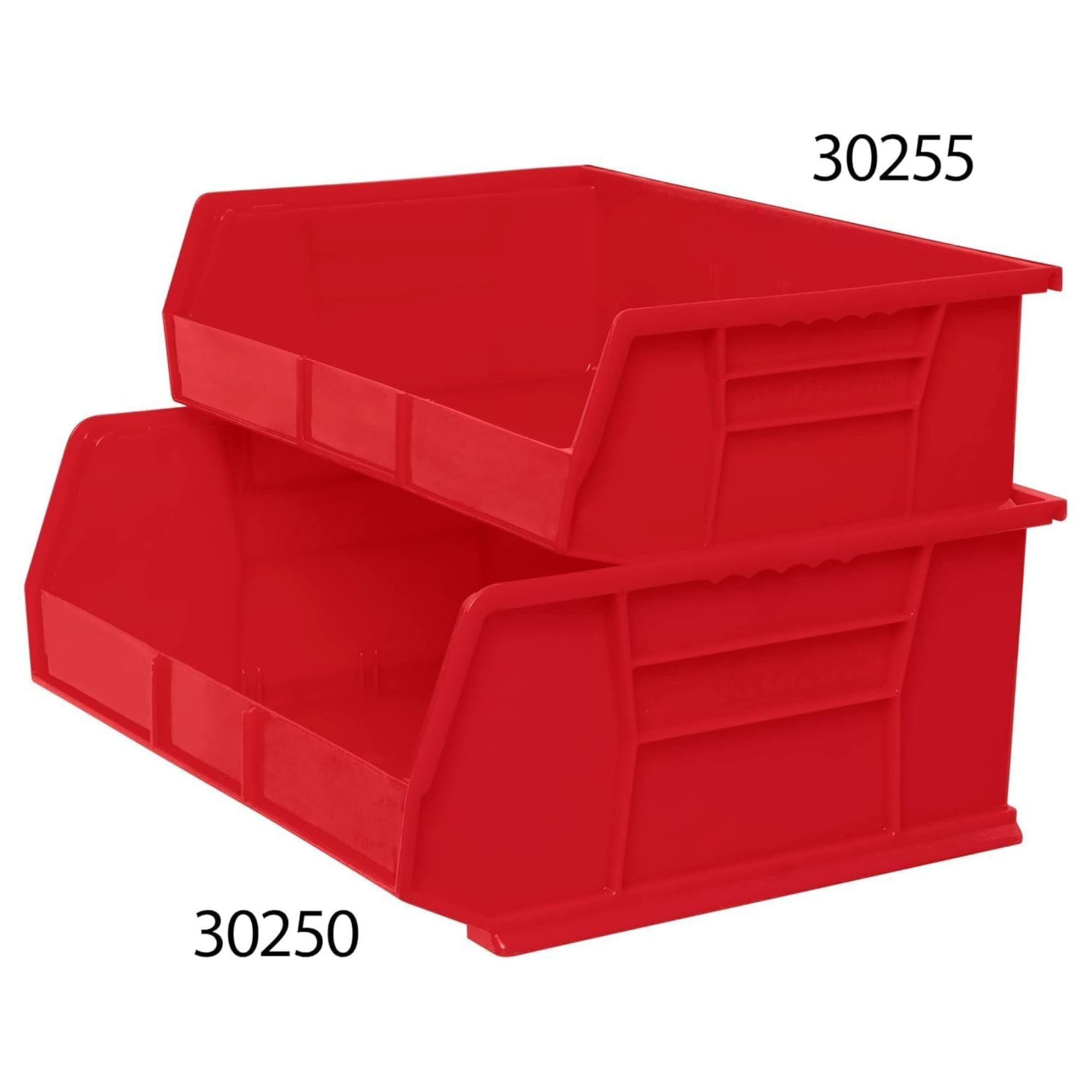 Akro-Mils 6 Pack AkroBins Plastic Storage Bins, Space-Saving Organizers, Red - VMInnovations