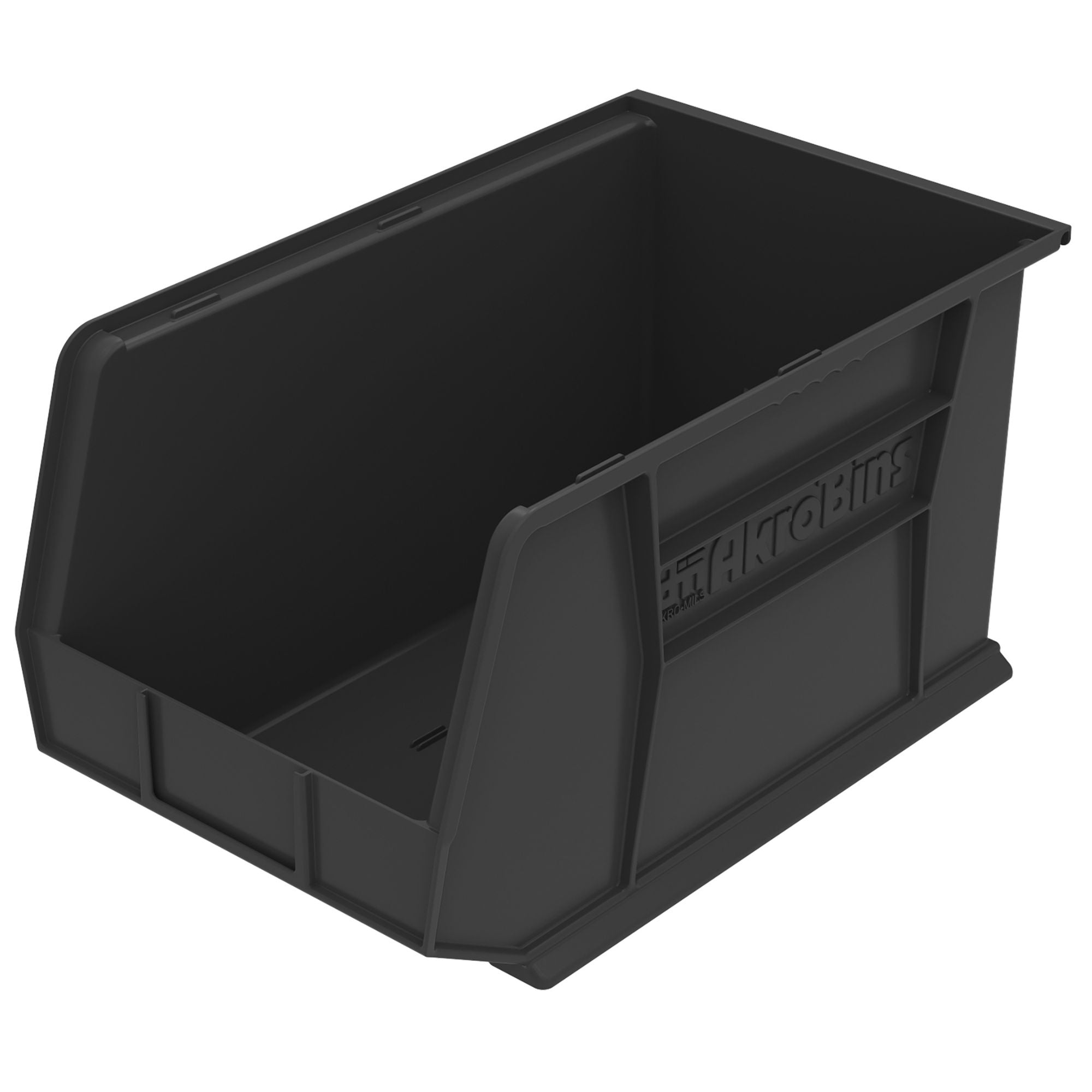 Akro-Mils 6 Pack AkroBins Plastic Storage Bins, Space-Saving Organizers, Black (Open Box)