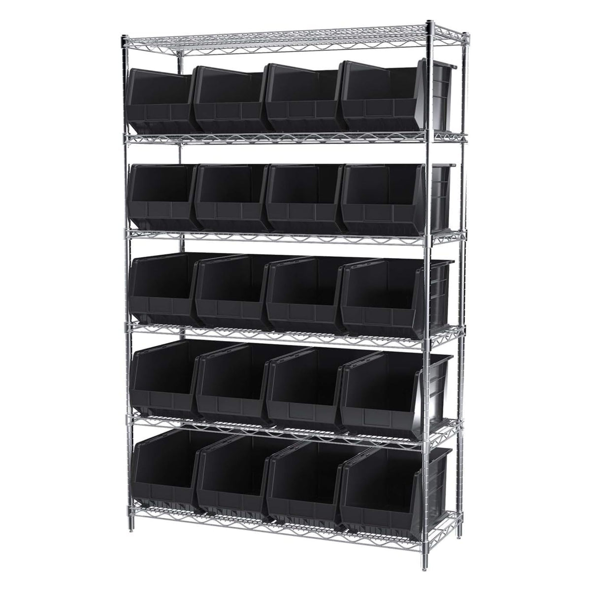 Akro-Mils 6 Pk AkroBins Plastic Storage Bins, Space-Saving Organizers (Open Box)