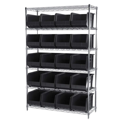 Akro-Mils 6 Pk AkroBins Plastic Storage Bins, Space-Saving Organizers (Open Box)