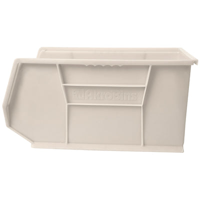 Akro-Mils 6 Pack AkroBins Plastic Storage Bins, Space-Saving Organizers, Stone (Open Box)