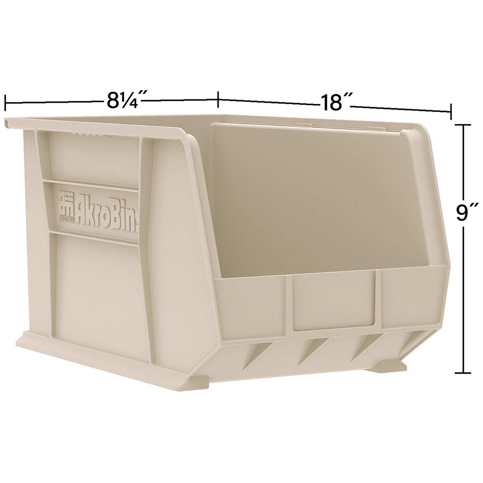 Akro-Mils 6 Pack AkroBins Plastic Storage Bins, Space-Saving Organizers, Stone - VMInnovations