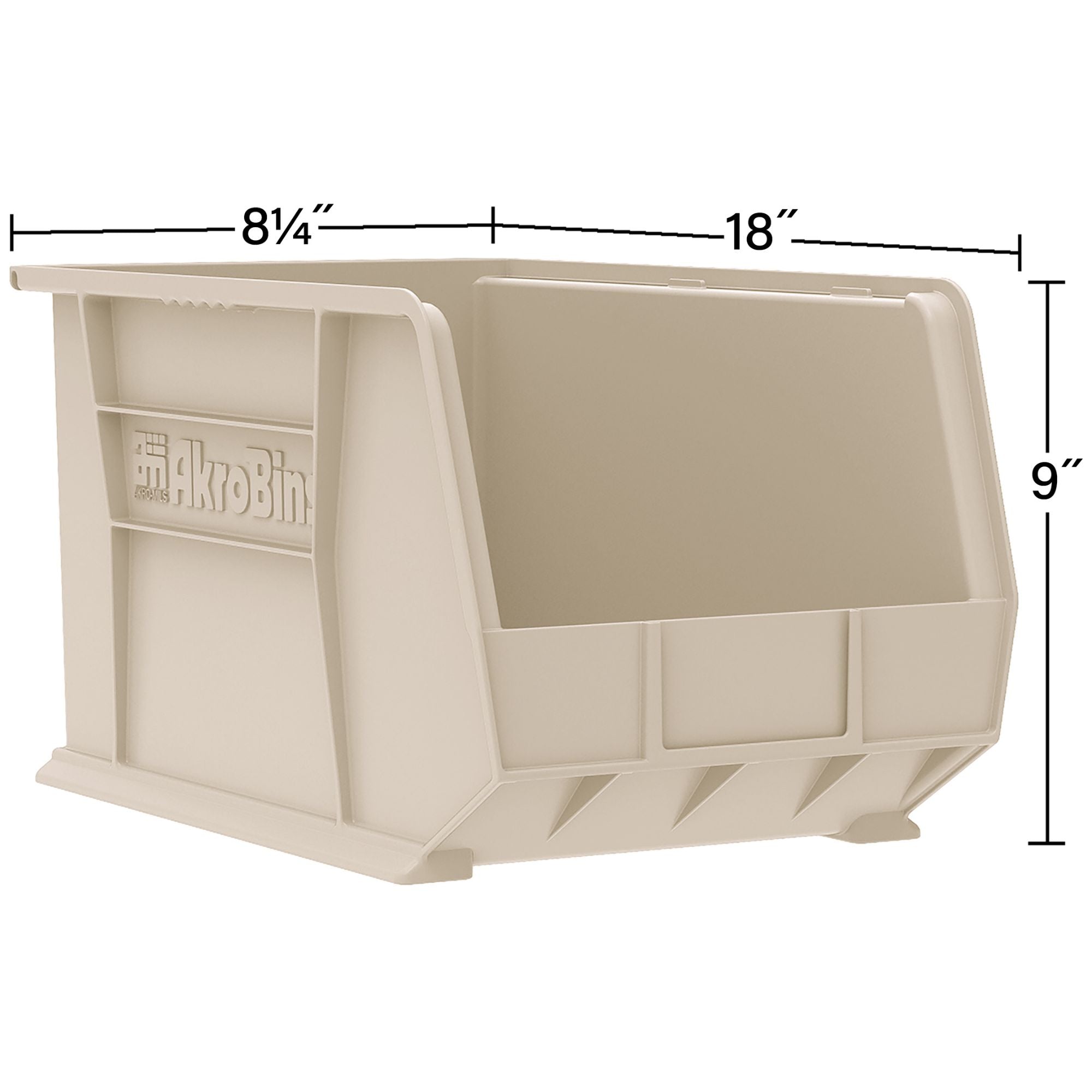 Akro-Mils 6 Pack AkroBins Plastic Storage Bins, Space-Saving Organizers, Stone (Open Box)