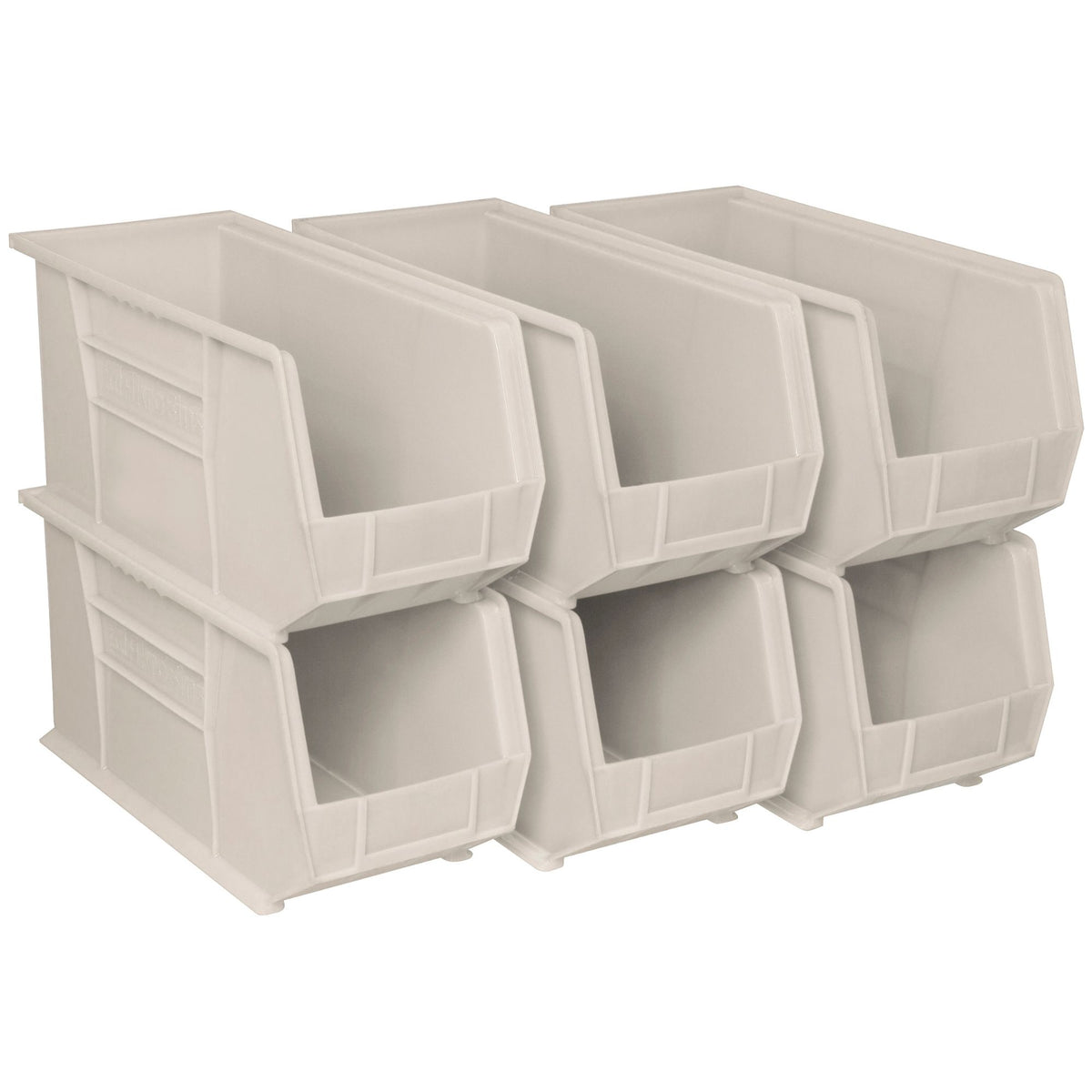 Akro-Mils 6 Pk AkroBins Plastic Storage Bins, Space-Saving Organizers (Open Box)
