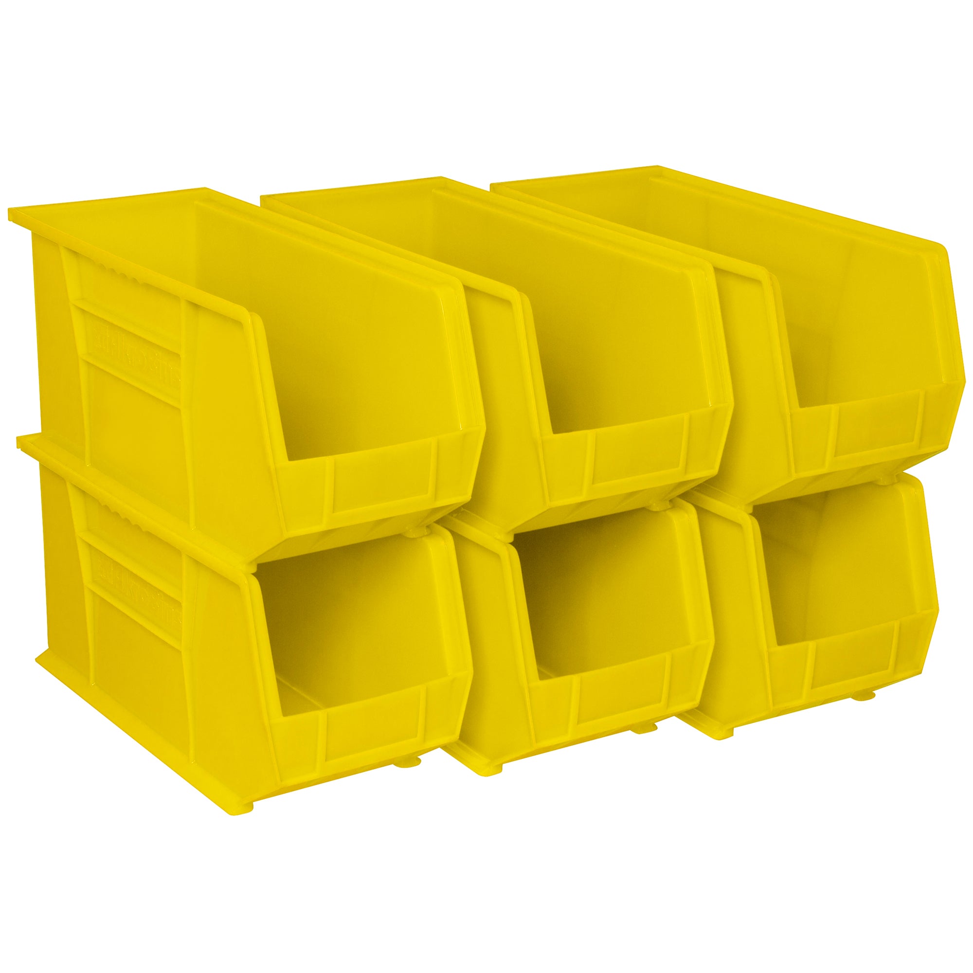 Akro-Mils 6 Pack AkroBins Plastic Storage Bins, Space-Saving Organizers, Yellow