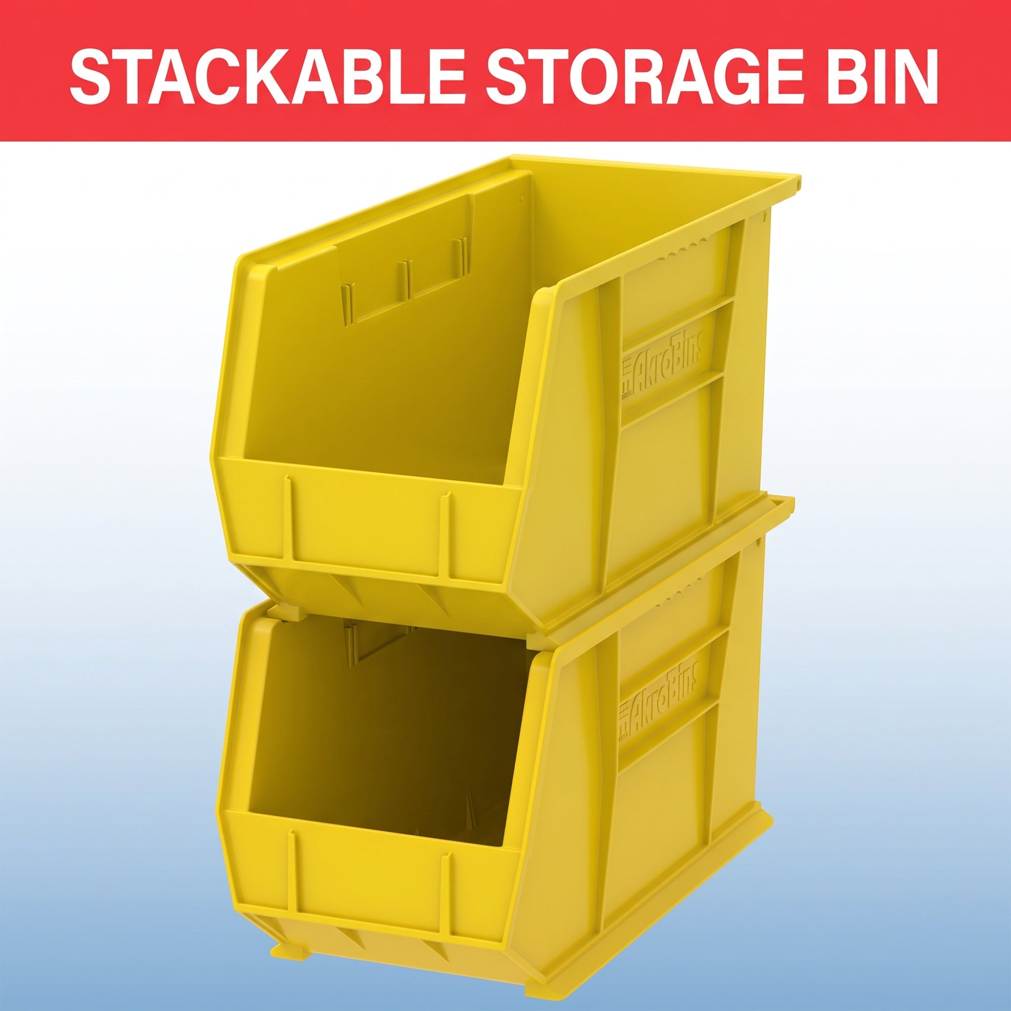 Akro-Mils 6 Pack AkroBins Plastic Storage Bins, Space-Saving Organizers, Yellow