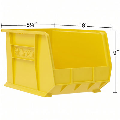 Akro-Mils 6 Pack AkroBins Plastic Storage Bins, Space-Saving Organizers, Yellow