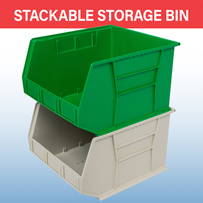 Akro-Mils 3 Pk AkroBins Plastic Storage Bins, Space-Saving Organizers (Open Box)