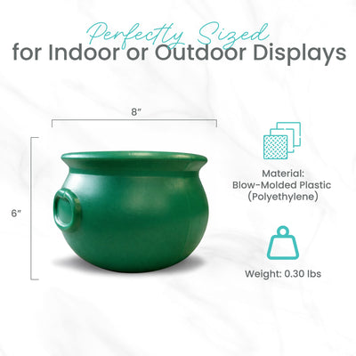 Union Products St. Patrick's Day Cauldron 8" Treat Holder Container, Kelly Green - VMInnovations