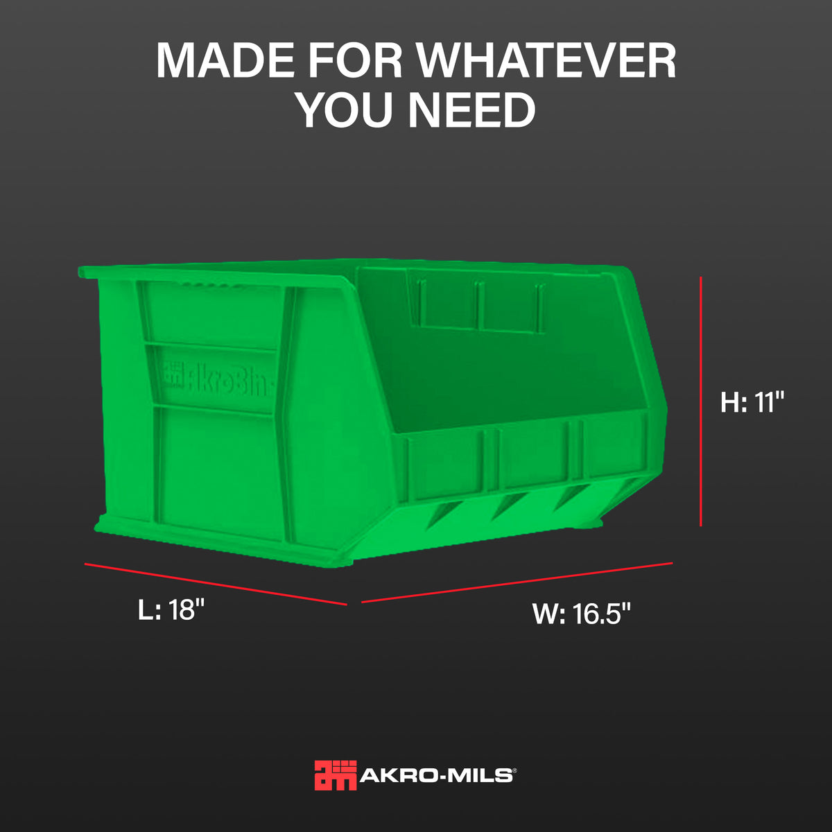 Akro-Mils 3Pk AkroBins Plastic Storage Bins, Space-Saving Organizers, (Open Box)