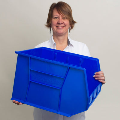 Akro-Mils 3Pk AkroBins Plastic Storage Bins, Space-Saving Organizers, (Open Box)