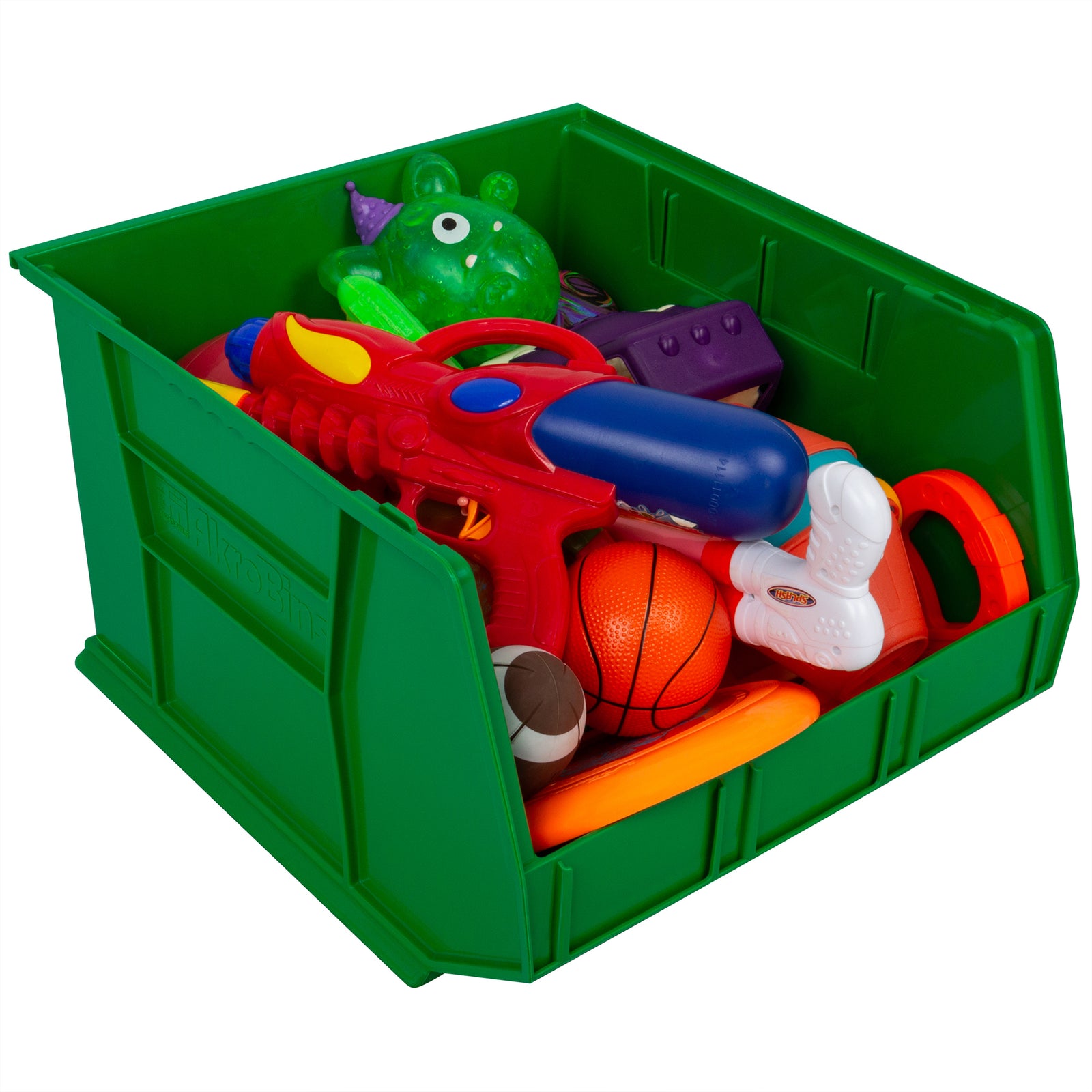 Akro-Mils 3 Pack AkroBins Plastic Storage Bins, Space-Saving Organizers, Green - VMInnovations