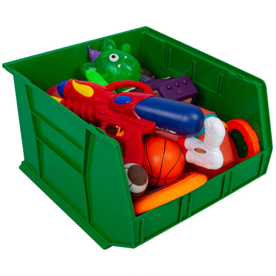 Akro-Mils 3 Pack AkroBins Plastic Storage Bins, Space-Saving Organizers, Green - VMInnovations
