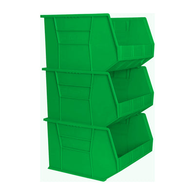 Akro-Mils 3Pk AkroBins Plastic Storage Bins, Space-Saving Organizers, (Open Box)