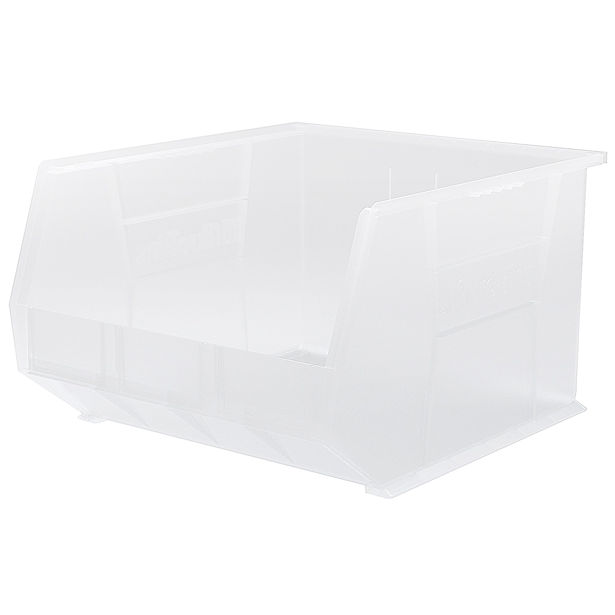 Akro-Mils 3 Pack AkroBins Plastic Storage Bins, Space-Saving Organizers, Clear (Open Box)