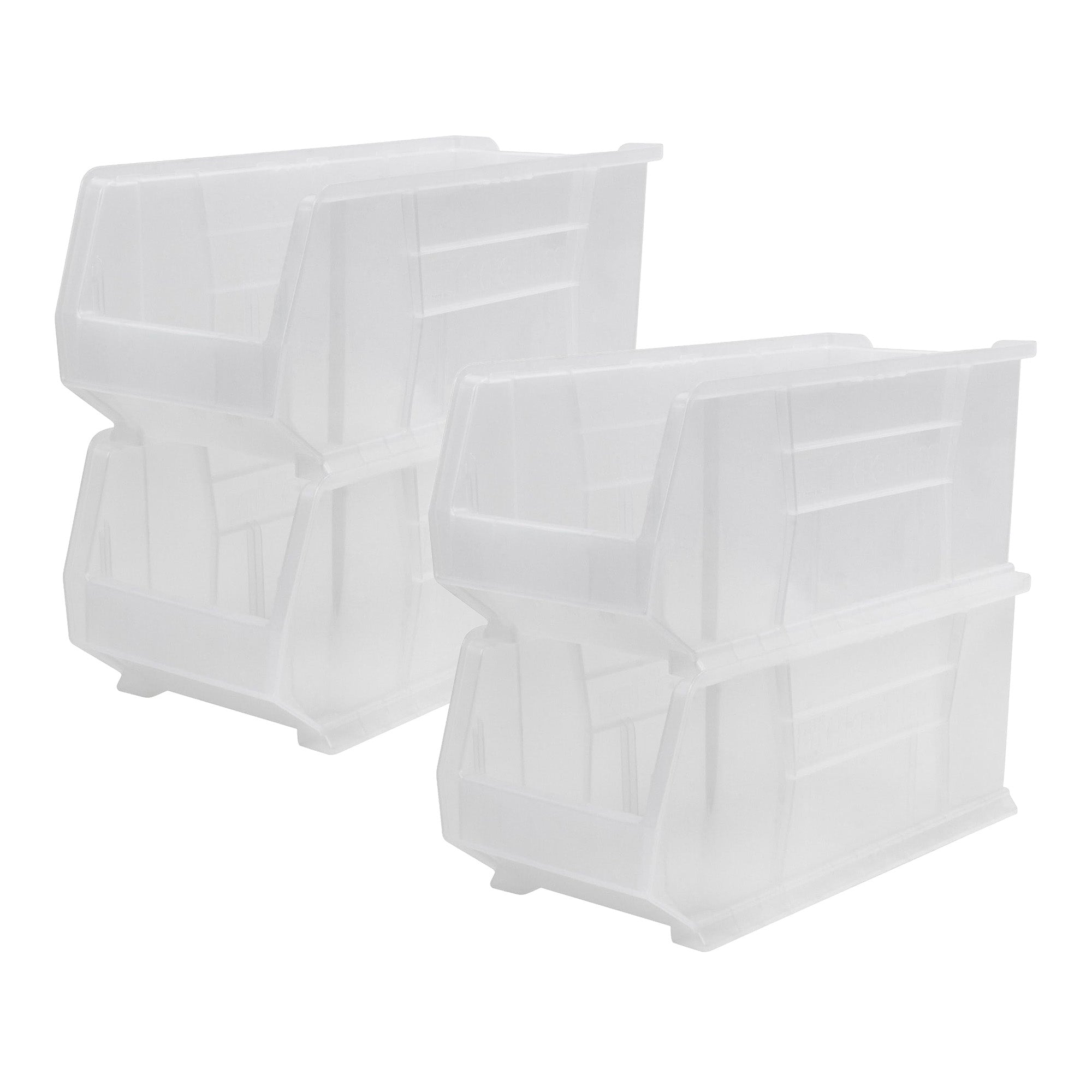 Akro-Mils 3 Pack AkroBins Plastic Storage Bins, Space-Saving Organizers, Clear (Open Box)