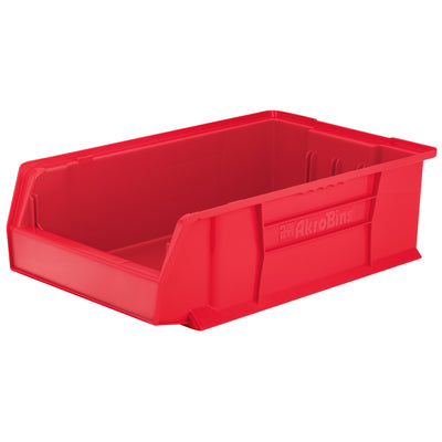 Akro-Mils 4 Pack AkroBins Plastic Storage Bins, Space-Saving Organizers, Red - VMInnovations