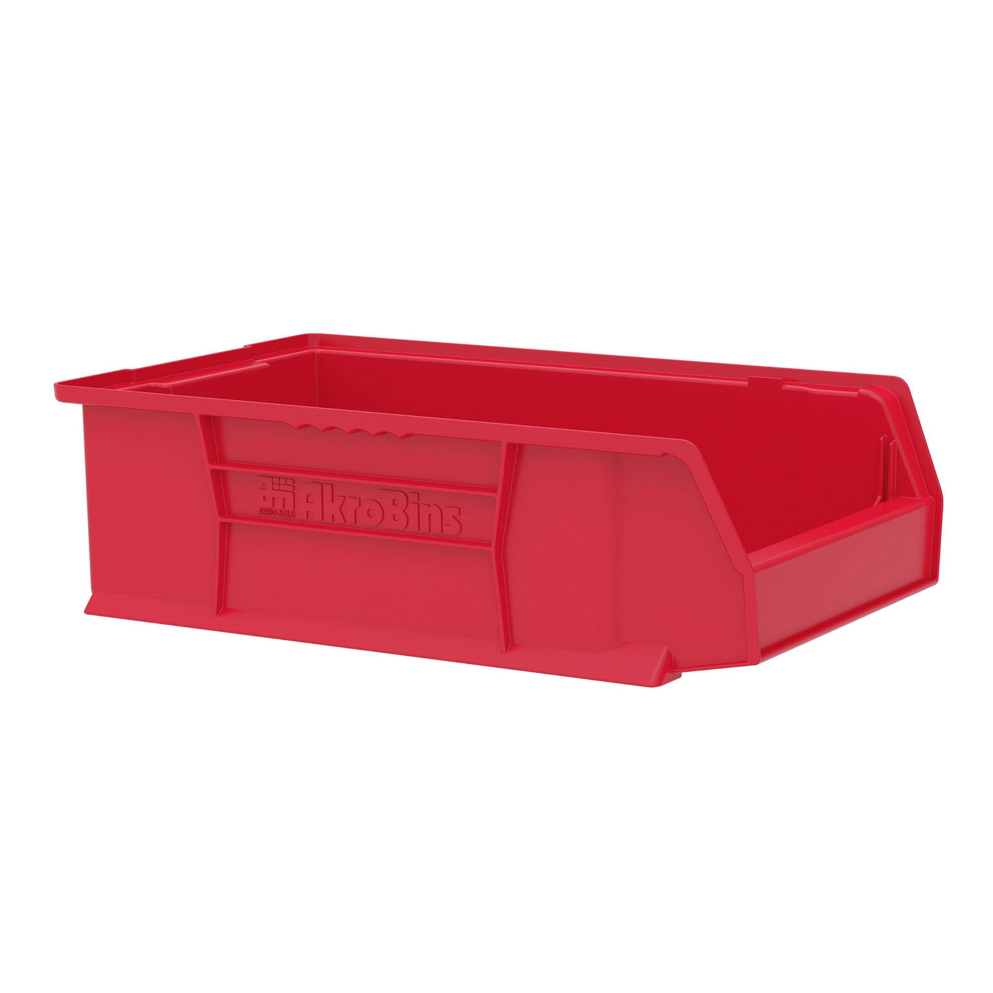 Akro-Mils 4 Pack AkroBins Plastic Storage Bins, Space-Saving Organizers, Red - VMInnovations